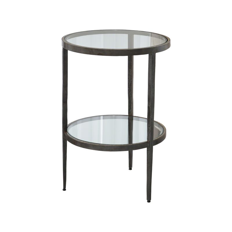 Laforge Two-Tier Side Table- Silver