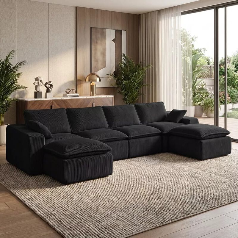 137" U-Shape Modular Sectional Sofa image number 9