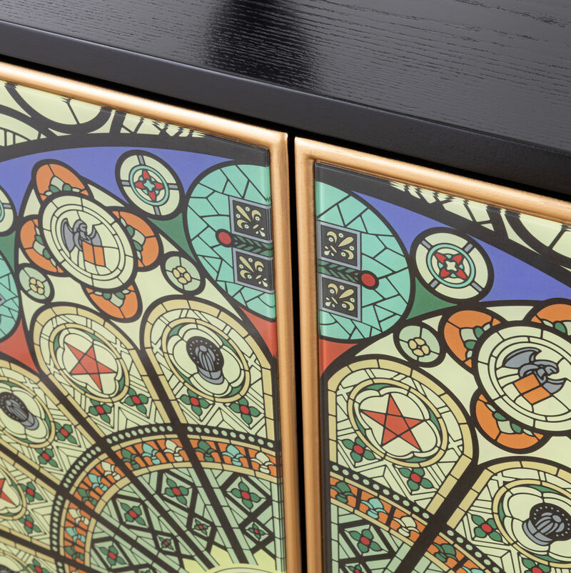 Pasargad Home Solani 4-Door Sideboard with Push-to-Open Credenza image number 2