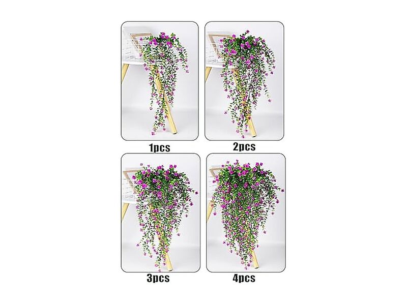Faux Hanging Plant 4 Pack Vines Plants Indoor Realistic Artificial Fake Small image number 2