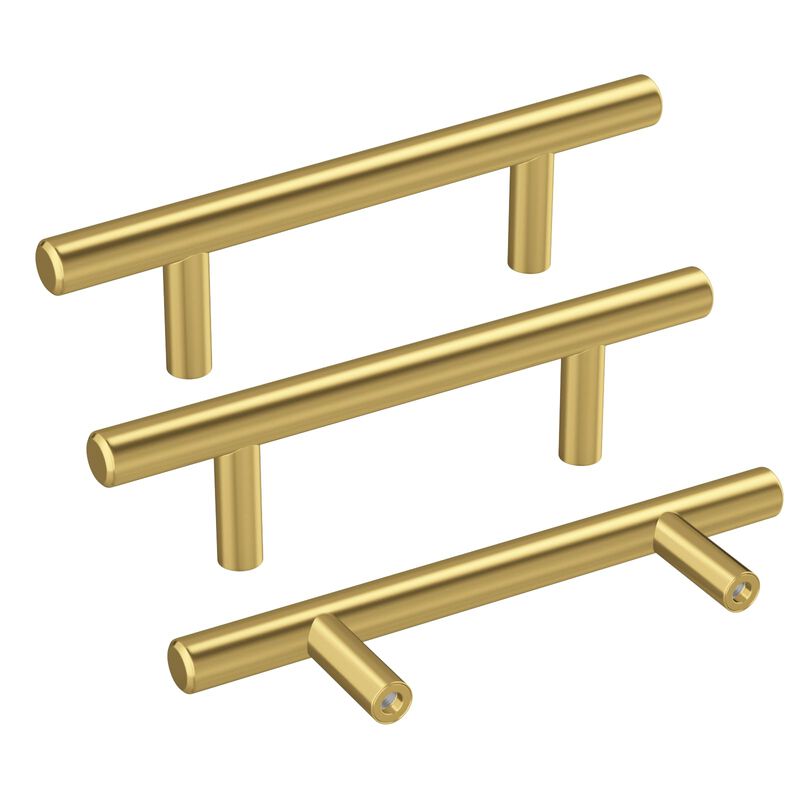 Haidms 25 Pack Gold Cabinet Pulls 3 Inch Handles Stainless Steel Cabinet Hardware for Kitchen and Bathroom Cabinets, 5 Inch Over