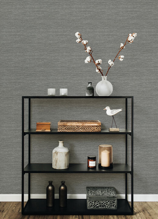 Malin Grey Faux Grasscloth Wallpaper (Set of 2)