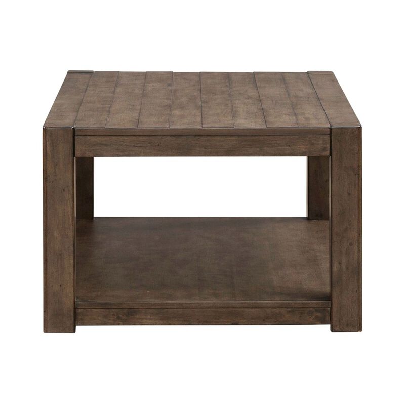 Liberty Furniture Broadmore Living Room Rectangular Cocktail Table - Cobblestone Brown image number 3