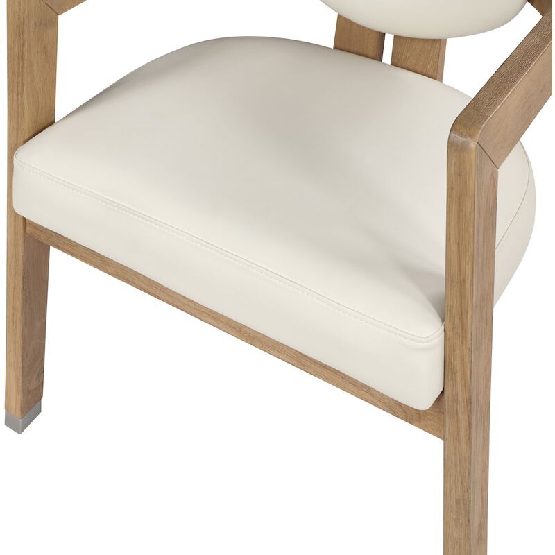 Meridian Furniture Carlyle Cream Vegan Leather Dining Chair