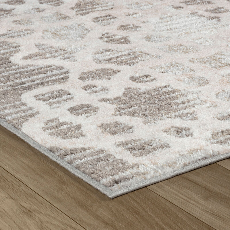 Rug Branch Zahra Contemporary Trellis Brown Beige Indoor Area Rug