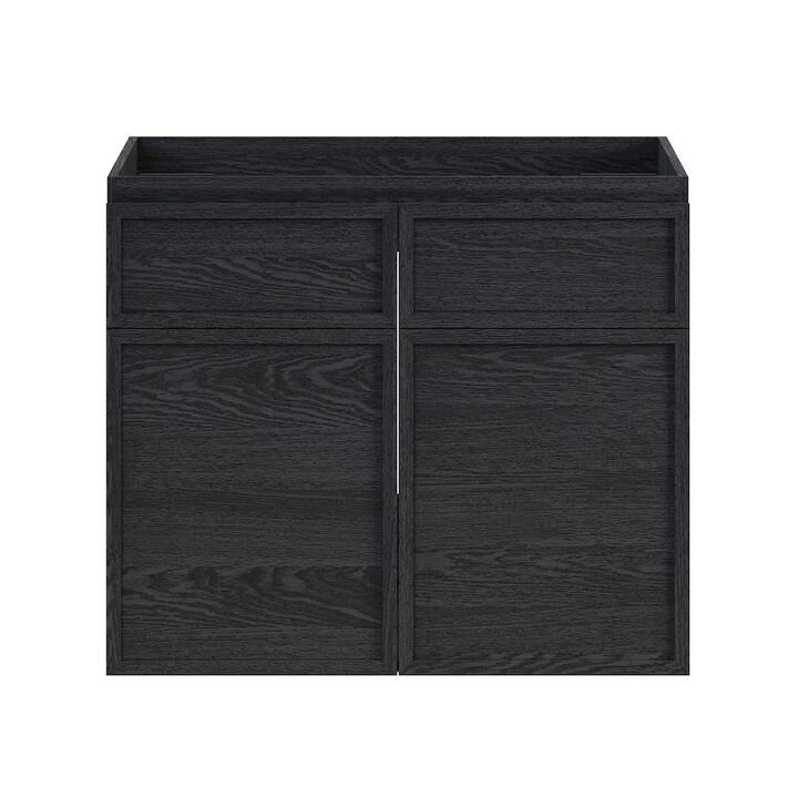 St. Tropez 24" Wall-Mounted Bathroom Vanity Cabinet without Top in Black Oak