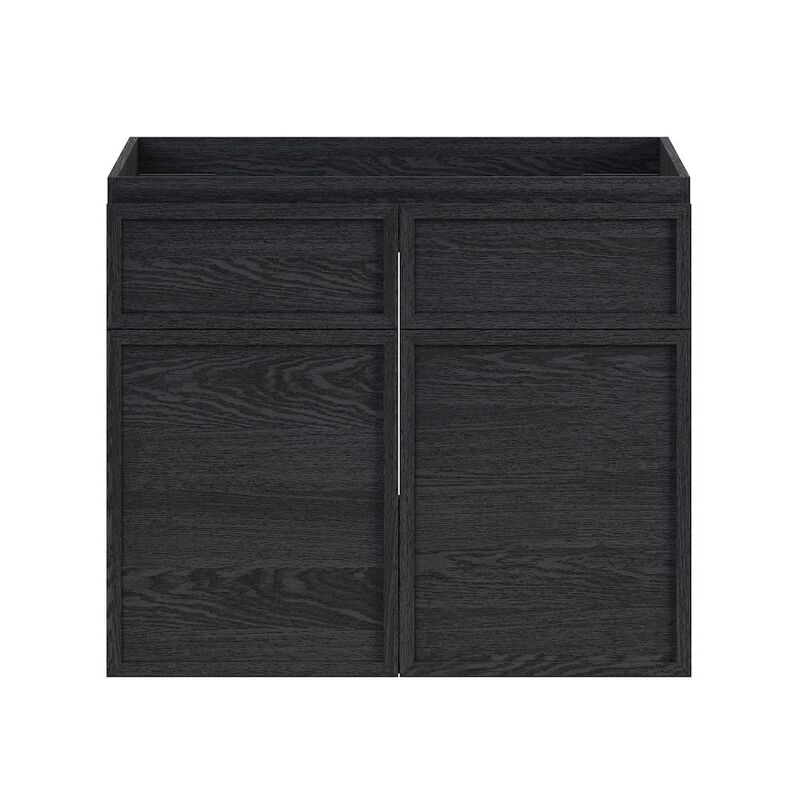 St. Tropez 24" Wall-Mounted Bathroom Vanity Cabinet without Top in Black Oak image number 0