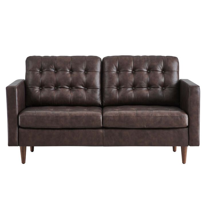 Exalt Tufted Vegan Leather Loveseat
