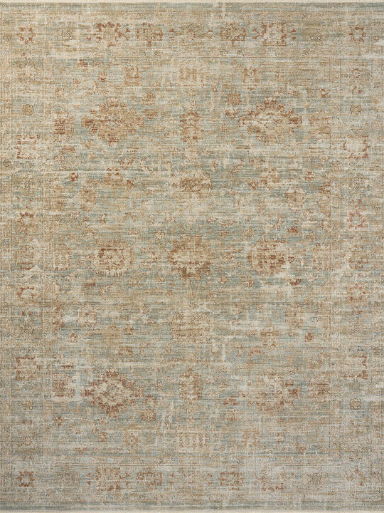 Heritage HER-06 Aqua / Terracotta 2''5" x 10' Rug by Patent Pending