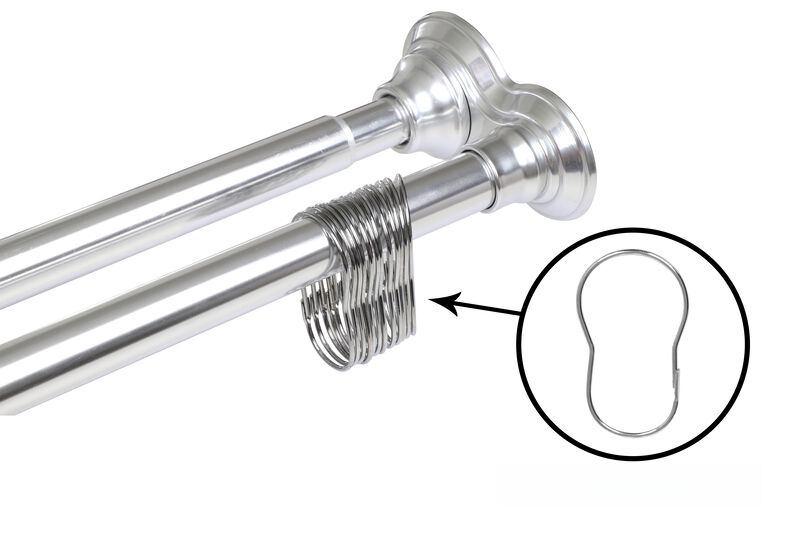 Adjustable 72" Aluminum Double Shower Curtain Rods image number 0