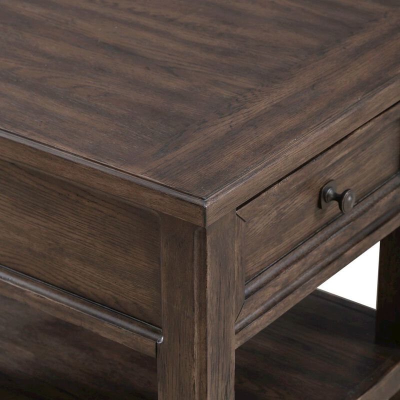 Liberty Furniture Rectangular End Table Traditional - Storage Drawer - Saddle Brown Oak Wood image number 8