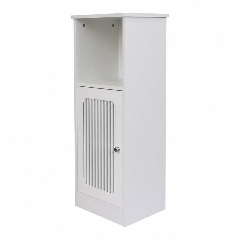 ELEMENT ACE Louvered Door Floor-Standing Bathroom Low Cabinet Multi-Layer Storage for Towels, Toiletries and Bath Essentials image number 0