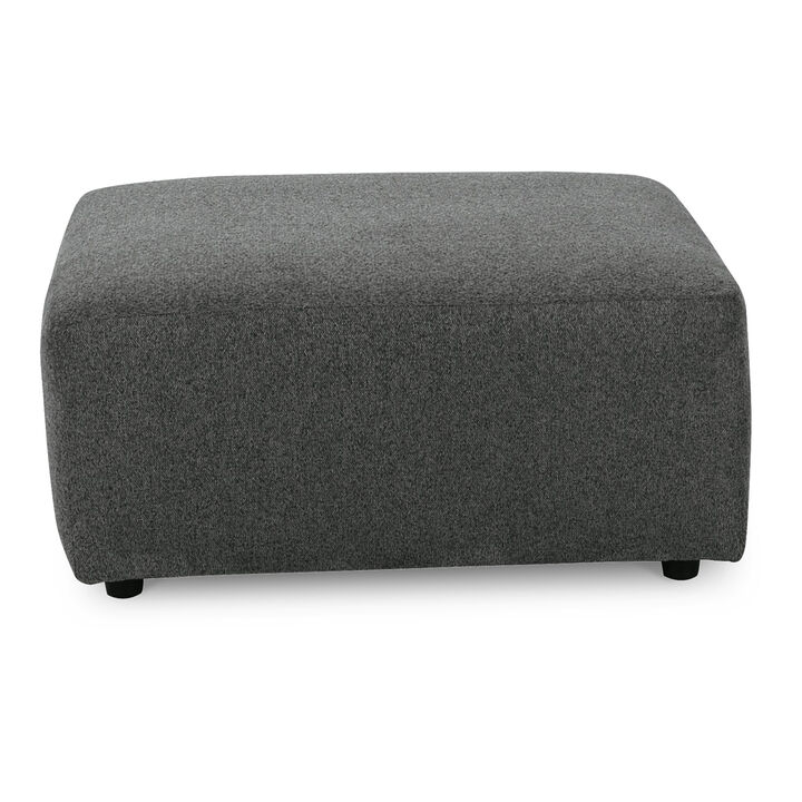 Felo Square Accent Ottoman, 39 Inch, Dark Gray Polyester Cushioned