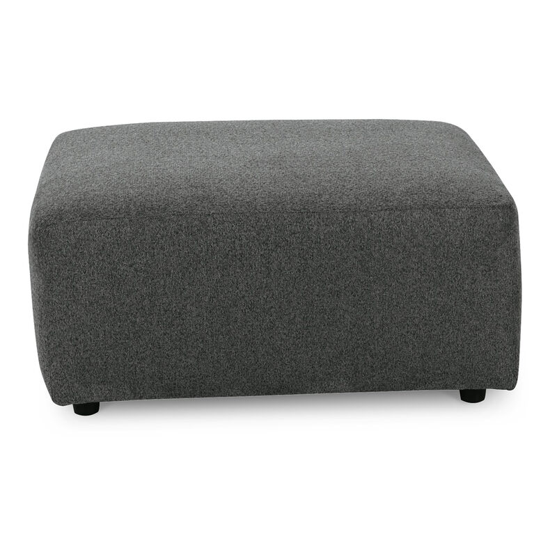Felo Square Accent Ottoman, 39 Inch, Dark Gray Polyester Cushioned
