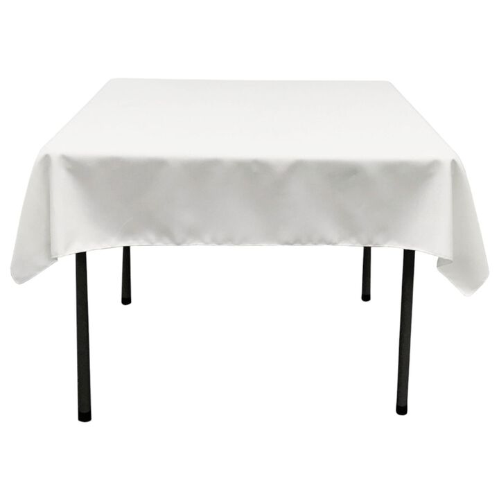 58-Inch Square Polyester Poplin Tablecloth for Dining and Kitchen Tables