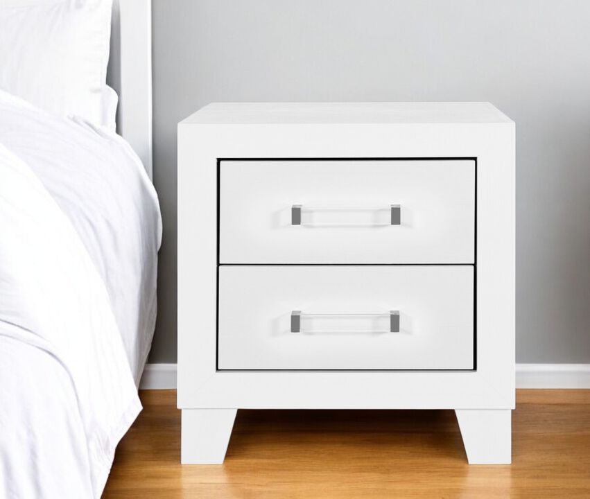 Contemporary Wood Nightstand with 2 Drawers – Functional Bedroom Storage