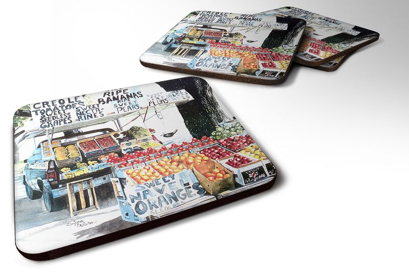 Caroline's Treasures 8054FC Fruit Stand Foam Coasters (Set of 4), 3.5 H x 3.5 W, Multicolor image number 0