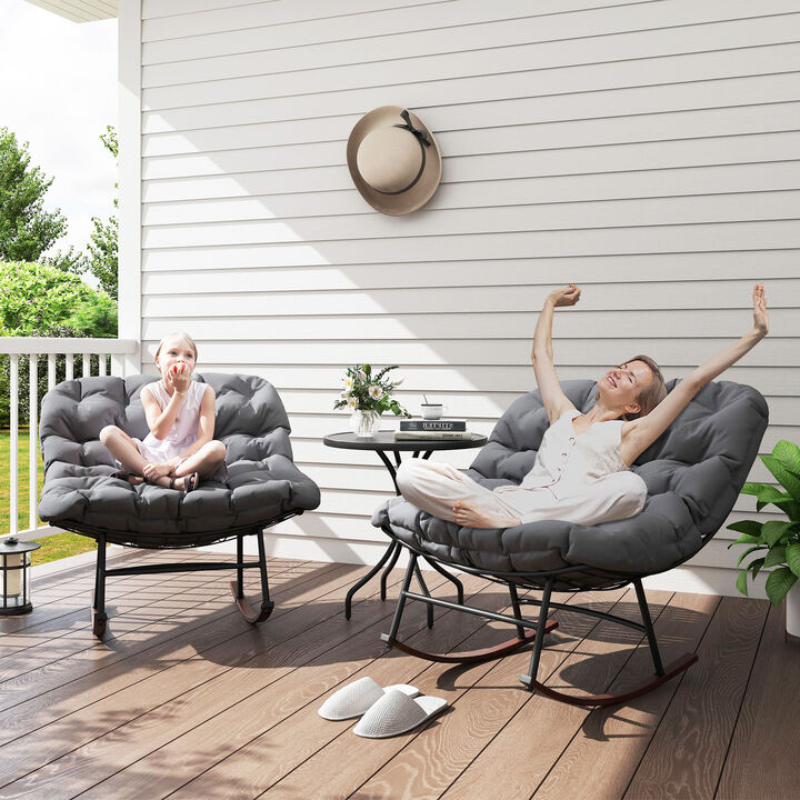 Hivvago 2-Pack Patio Rocking Chairs for Garden and Porch