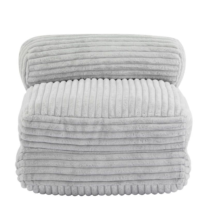 Christopher Knight Home Giichi Modern Foldable Faux Fur Bean Bag Convertible Lounge Bed with Pillow image number 5