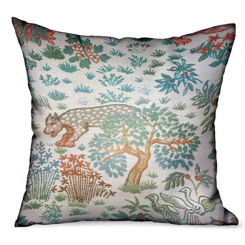 Plutus Brands Wild Jungle Multi Animal Motif Luxury Outdoor/Indoor Throw Pillow image number 0