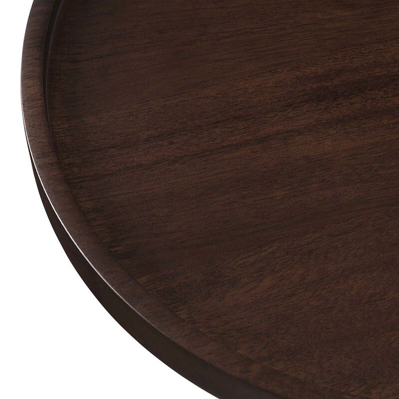 Amina Round Acacia Wood Side Table image number 7