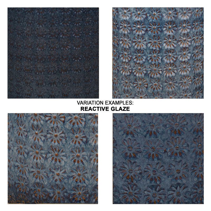 Wildflower Blue Ceramic Side Table