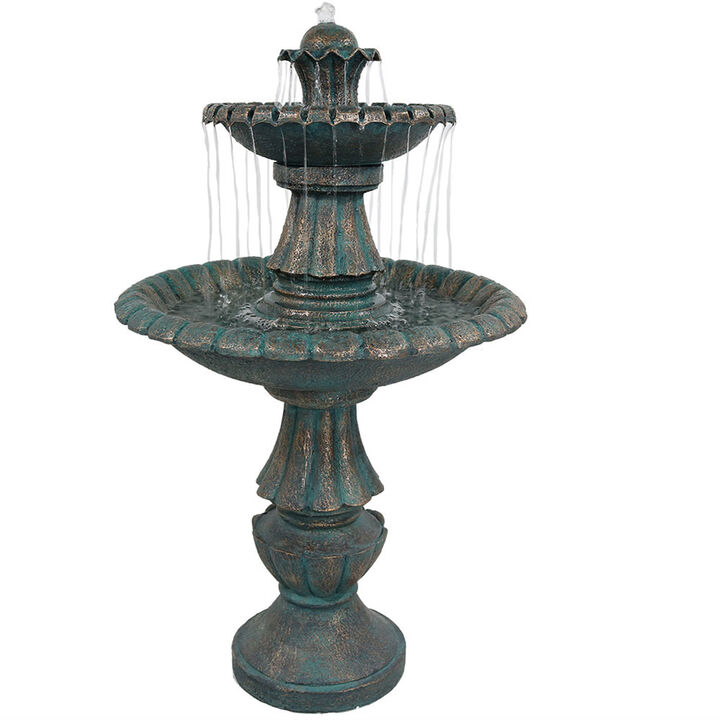 Sunnydaze Nouveau Tiered Polyresin Outdoor 2-Tier Water Fountain
