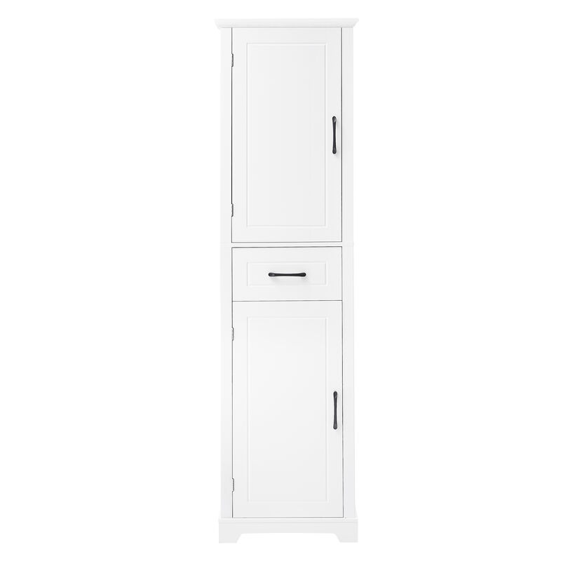 Merax Tall Bathroom Storage Cabinet, Freestanding Storage Cabinet with Two Doors and Adjustable Shelves image number 0