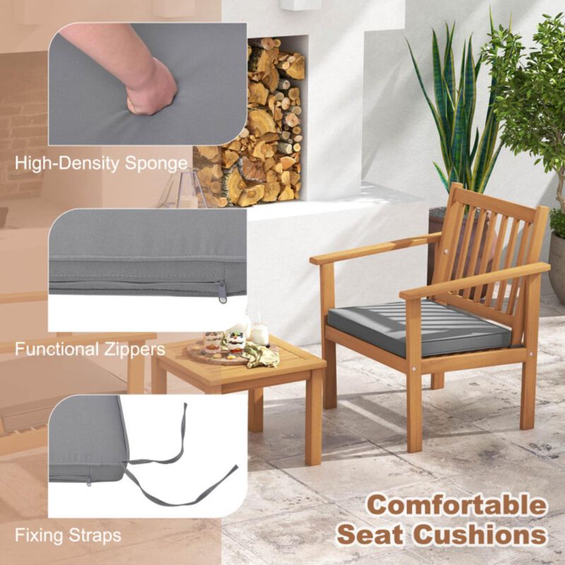 Hivvago 3 Pieces Patio Wood Furniture Set with soft Cushions for Porch