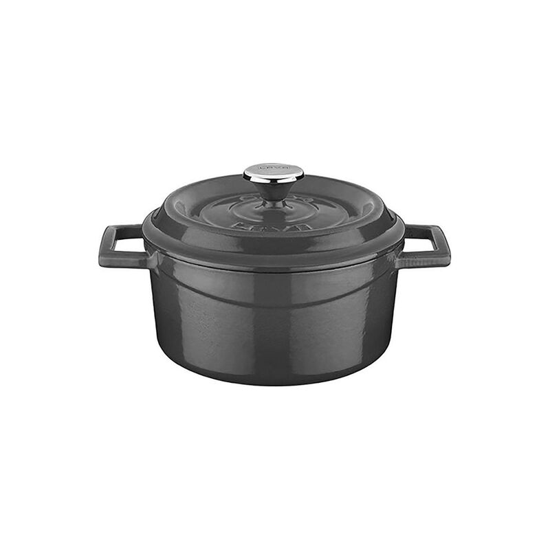 Cast Iron dia.5" h:2.5" 18 oz. Round Grey Cast Iron Dutch Oven