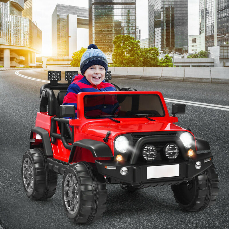 12V Kids Ride On Truck with 2 Seats Remote Control and Storage Compartment image number 7