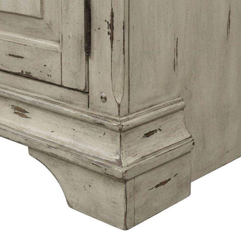 Liberty Furniture Antique White TV Stand, Wirebrushed Tobacco Accents, Traditional Style image number 5