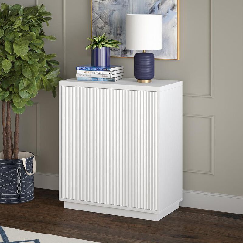 Hudson&Canal Alston 28 Wide Rectangular Accent Cabinet in White
