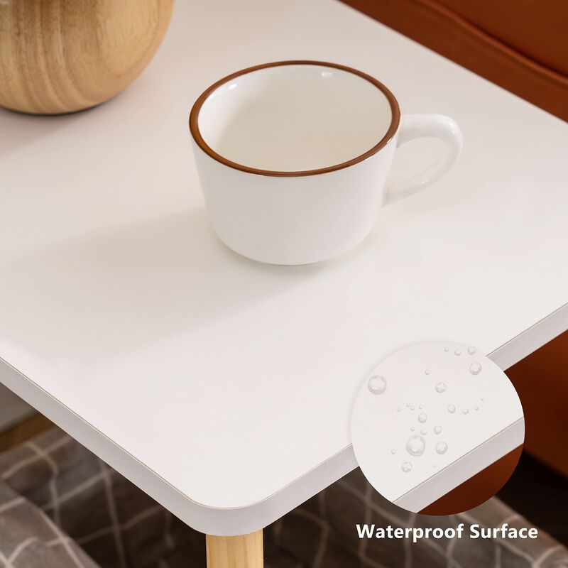 Apicizon 2 Tier End Table Set of 2, Boho Side Table with Storage Shelf, Nightstand Bedside Table for Small Spaces, Bedroom, Livi