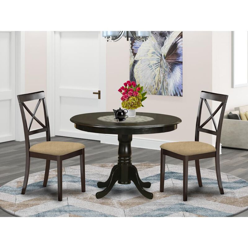 East West Furniture 3 PC Kitchen Table set-Table and 2 Kitchen Chairs