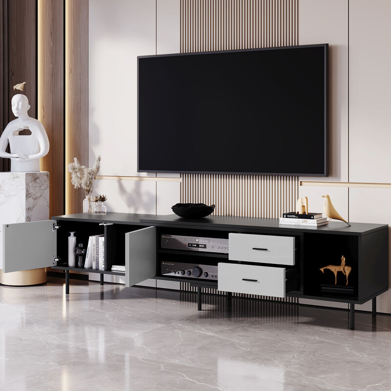 Merax Modern TV Stand for 80'' TV with 2 Doors