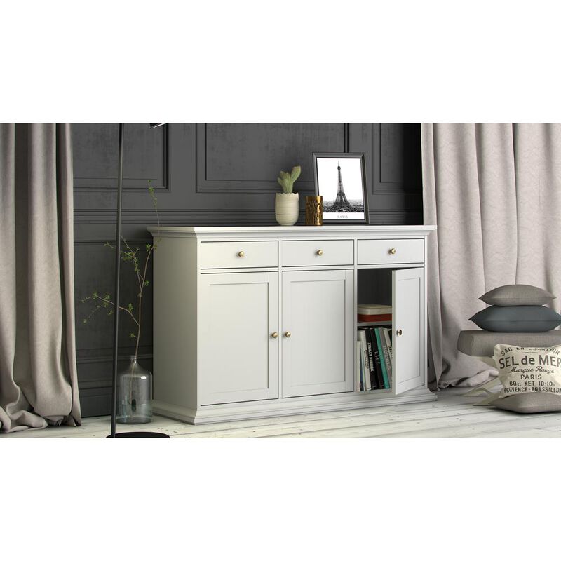 Tvilum Sideboard with 3 Doors and 3 Drawers, White