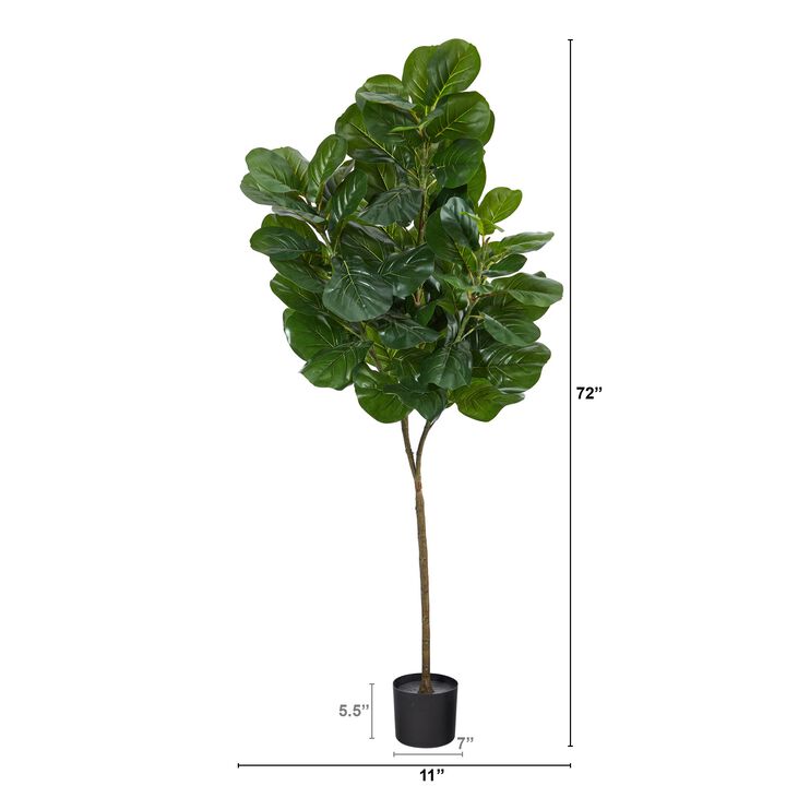 HomPlanti 6 Feet Fiddle Leaf Fig Artificial Tree