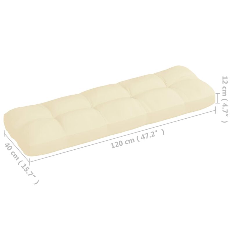 vidaXL Pallet Sofa Cushion Cream 47.2"x15.7"x4.7"