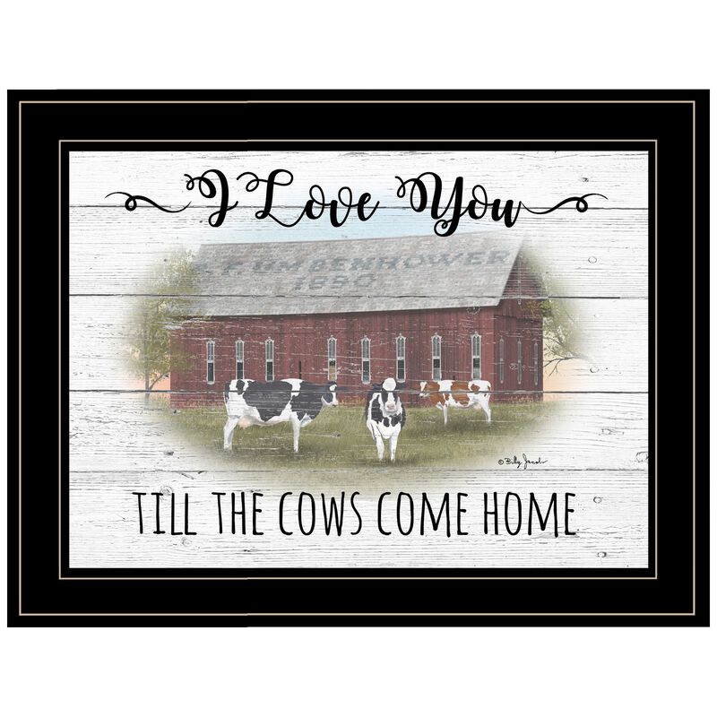 HomeRoots I Love You till the Cows Come Home 2 Black Framed Print Wall Art image number 0