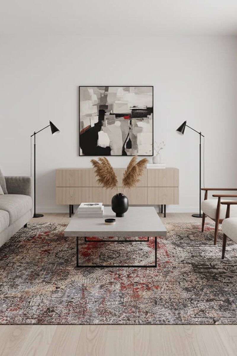 Terry 840962 Burgundy/Grey 8' x 10' Rug image number 1