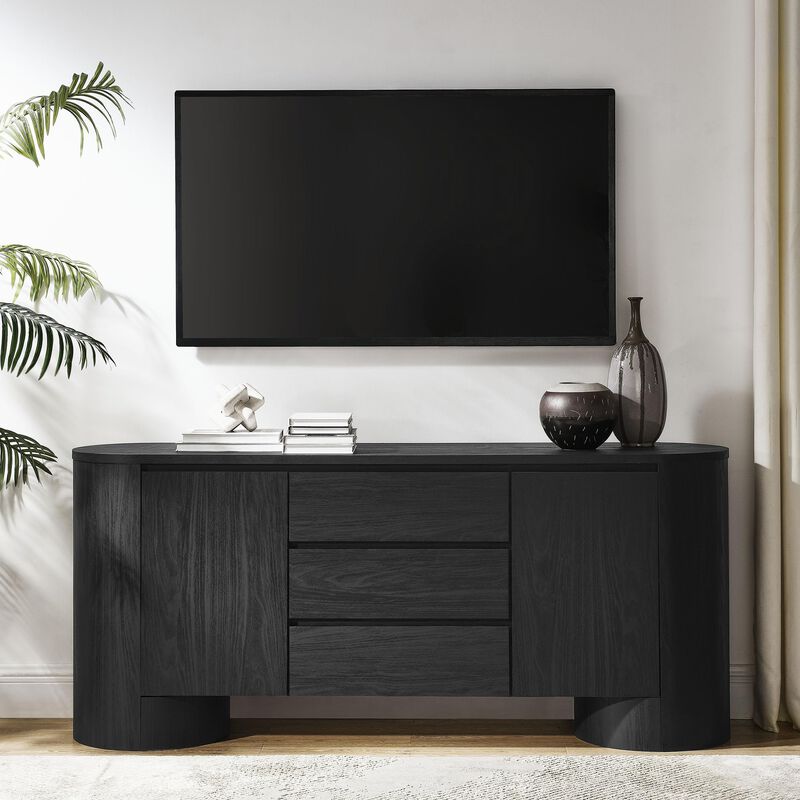 Duval 71" Rounded Sideboard Storage Cabinet image number 1