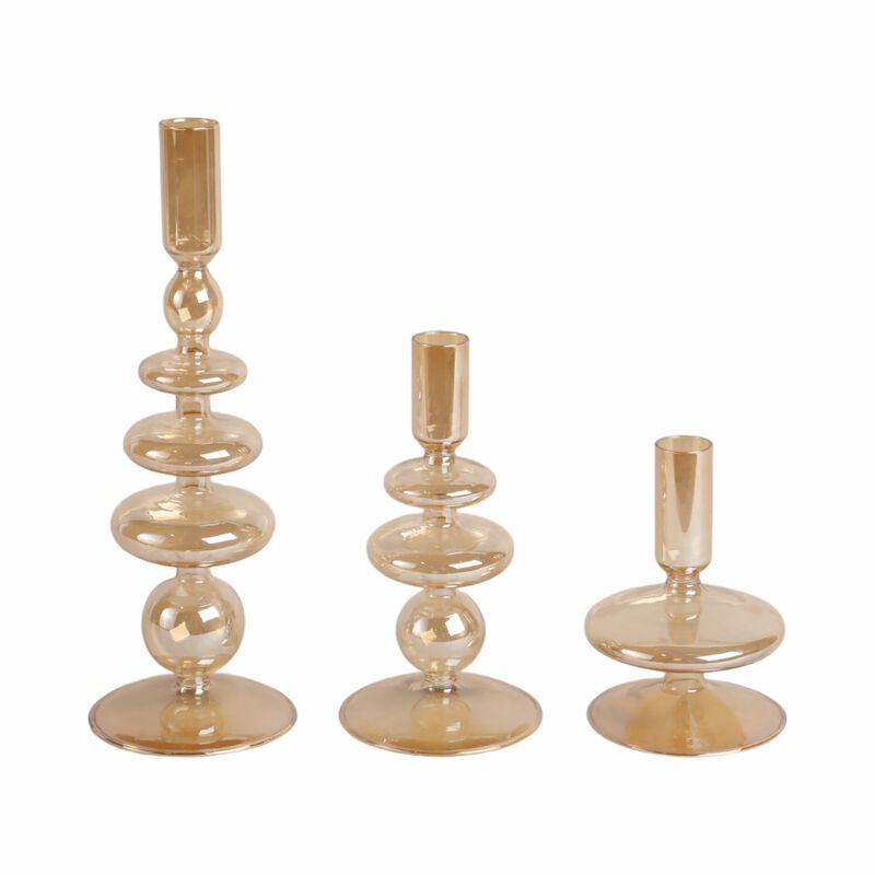 11" Vintage Glass Taper Candle Holder