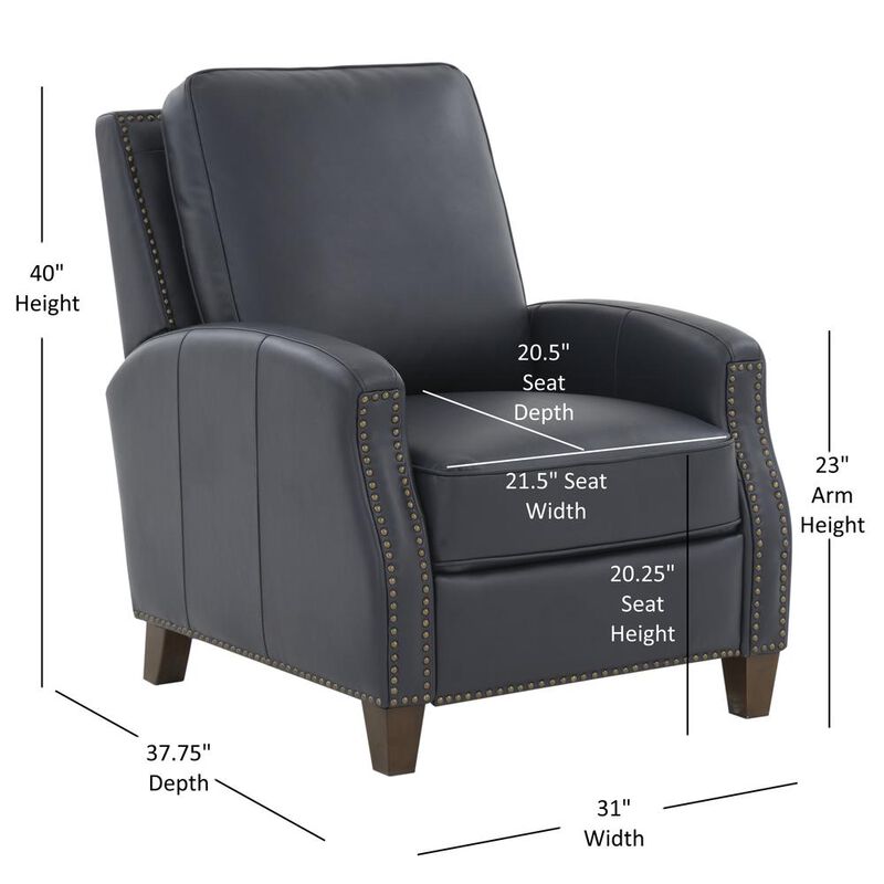 Comfort Pointe James Midnight Blue Faux Leather Push Back Recliner