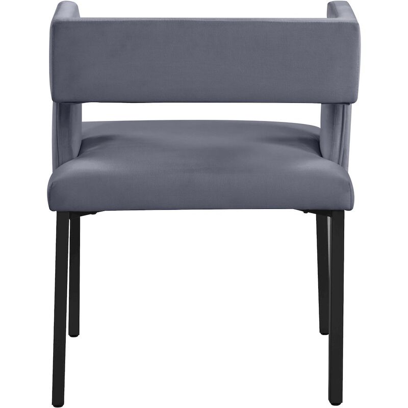 Meridian Furniture Caleb Grey Velvet Dining Chair, Set of 2