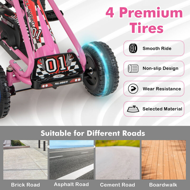 Adjustable Seat Pedal Powered Ride On Car with 4 Wheel Design image number 5