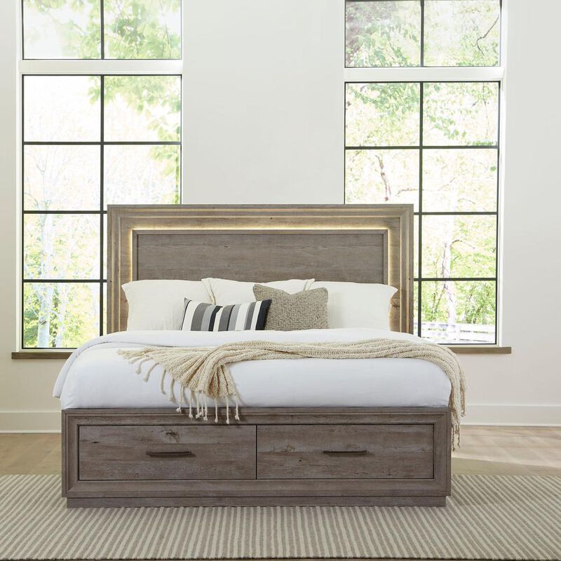 Liberty Furniture Horizons King Storage Bed in Graystone image number 4