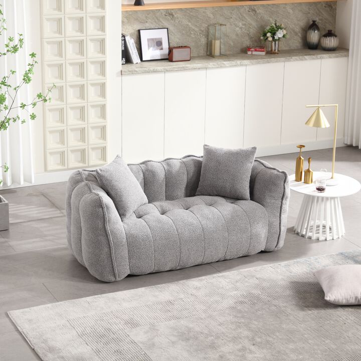 GOODSILO Large Square Recliner Sofa Beanbag Chair with High Resilience Foam Core for Two People Comfort