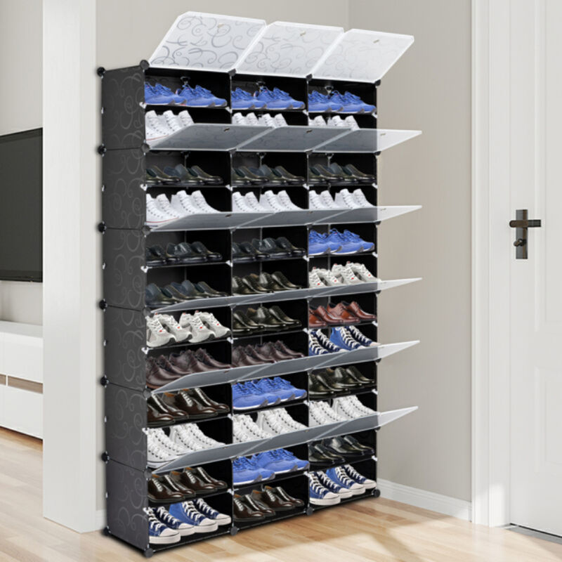 12-Tier Portable Shoe Rack Organizer, 72 Pair Storage Cabinet with 36 Grids for Heels, Boots, Slippers