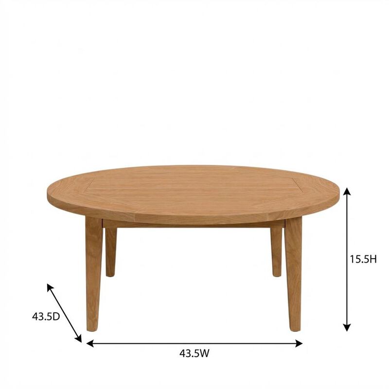 Teak Wood Outdoor Coffee Table With Durable Top And Elegant Design image number 3